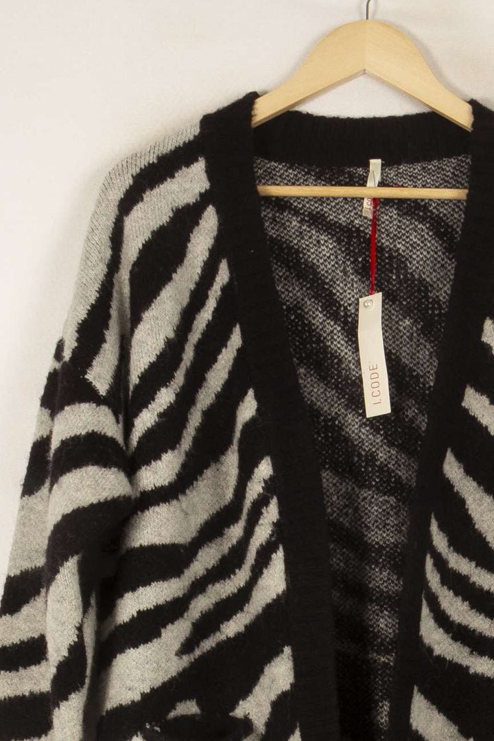 Gilet noir et gris rayé - Taille XL/42 de la marque I.Code | PARAD44380 - Vendu par Paradigme - Image 2