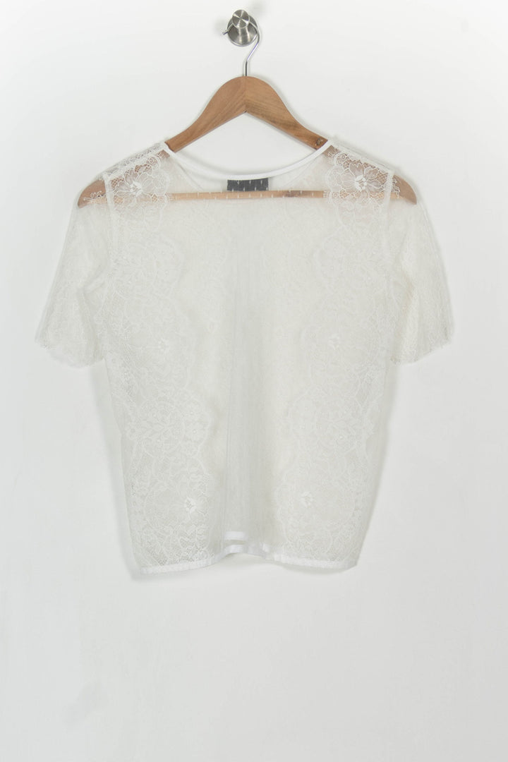Blouse en dentelle blanche - Taille S/36 de la marque The Kooples | PARAD44421 - Vendu par Paradigme - Image 4
