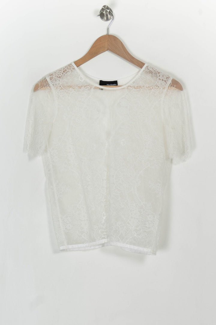 Blouse en dentelle blanche - Taille S/36 de la marque The Kooples | PARAD44421 - Vendu par Paradigme - Image 2