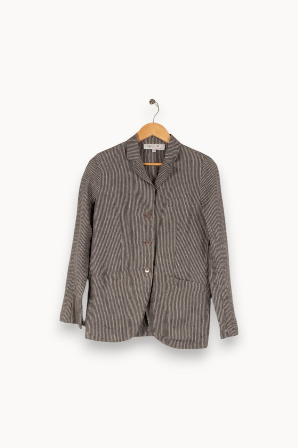 Veste grise rayée - Taille S/36 de la marque Agnès b. | PARAD44433 - Vendu par Paradigme - Image 1