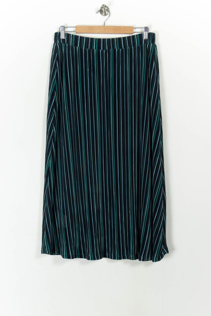 Jupe longue verte rayée - Taille L/40 de la marque La Fée Maraboutée | PARAD44457 - Vendu par Paradigme - Image 4