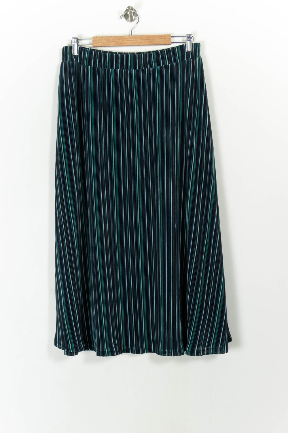 Jupe longue verte rayée - Taille L/40 de la marque La Fée Maraboutée | PARAD44457 - Vendu par Paradigme - Image 2