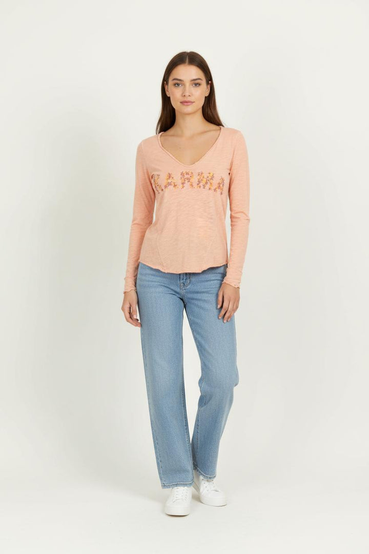 T-shirt manches longues orange/rose - Taille XS/34 de la marque Zadig&Voltaire | PARAD44473 - Vendu par Paradigme - Image 1