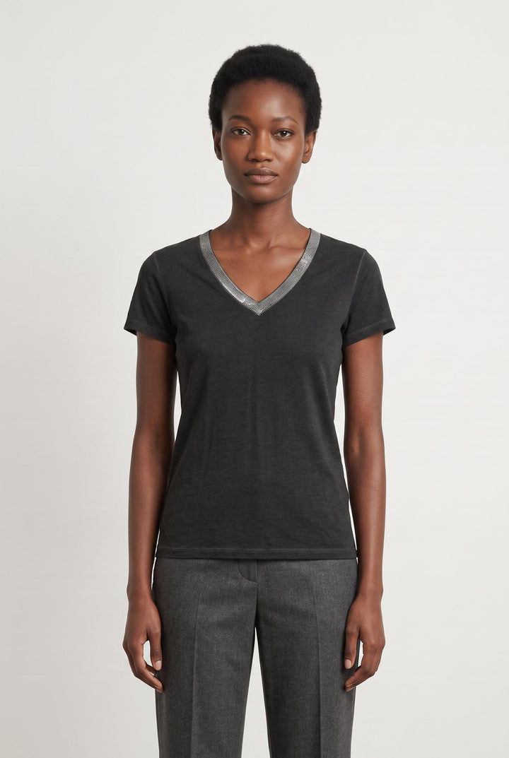 T-shirt gris foncé - Taille M/38 de la marque IKKS | PARAD44498 - Vendu par Paradigme - Image 1