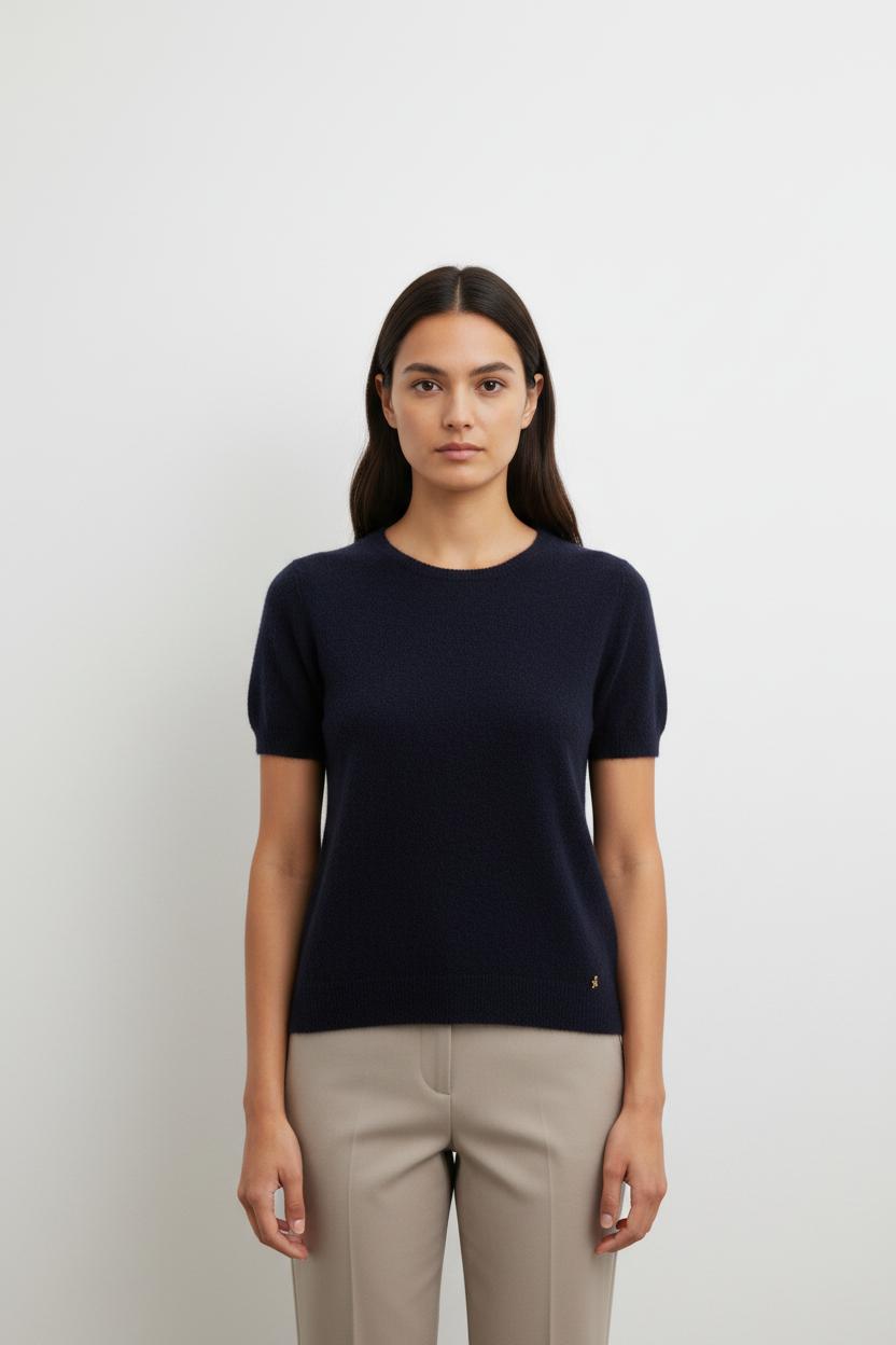 Pull à manches courtes bleu foncé - Taille S/36