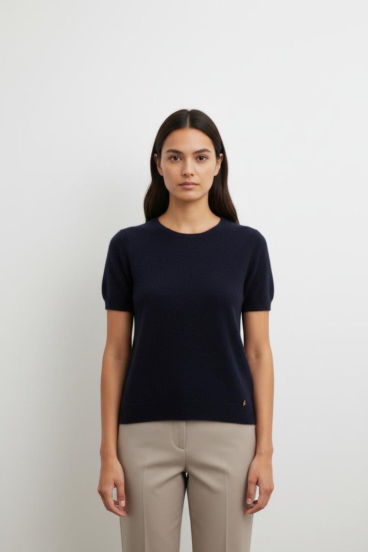 Pull à manches courtes bleu foncé - Taille S/36
