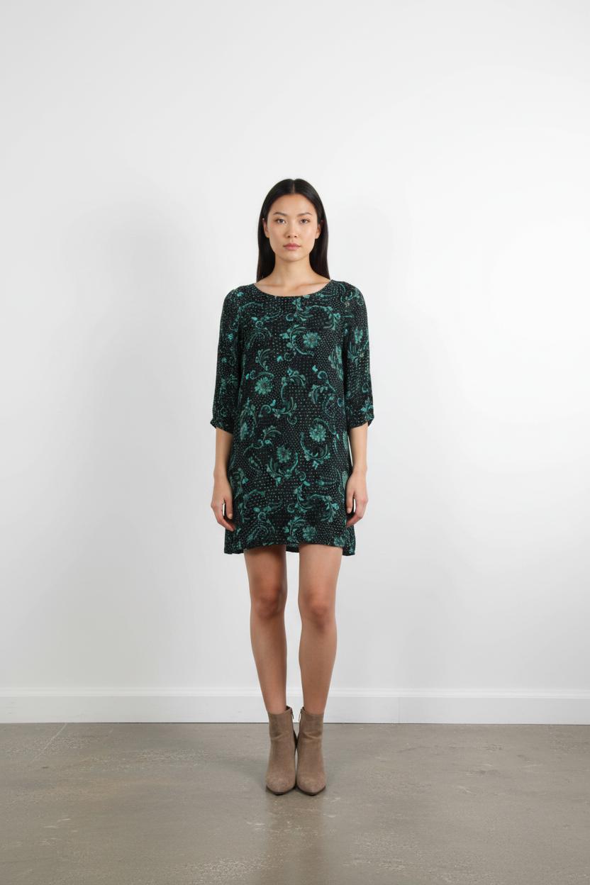 Robe Courte Verte et Noire - Taille L/40