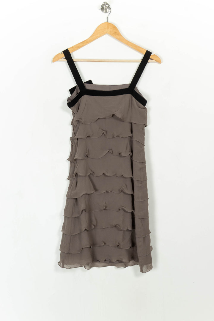 Robe Volantée Beige et Noire - Taille S/36 de la marque Maison 123 | PARAD44593 - Vendu par Paradigme - Image 4