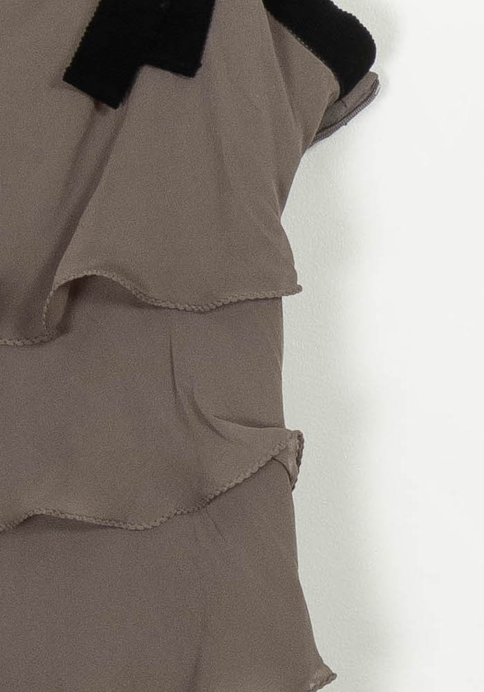 Robe Volantée Beige et Noire - Taille S/36 de la marque Maison 123 | PARAD44593 - Vendu par Paradigme - Image 3