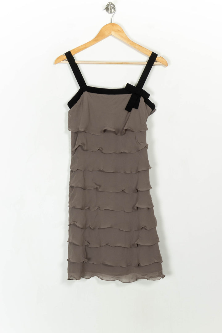 Robe Volantée Beige et Noire - Taille S/36 de la marque Maison 123 | PARAD44593 - Vendu par Paradigme - Image 2