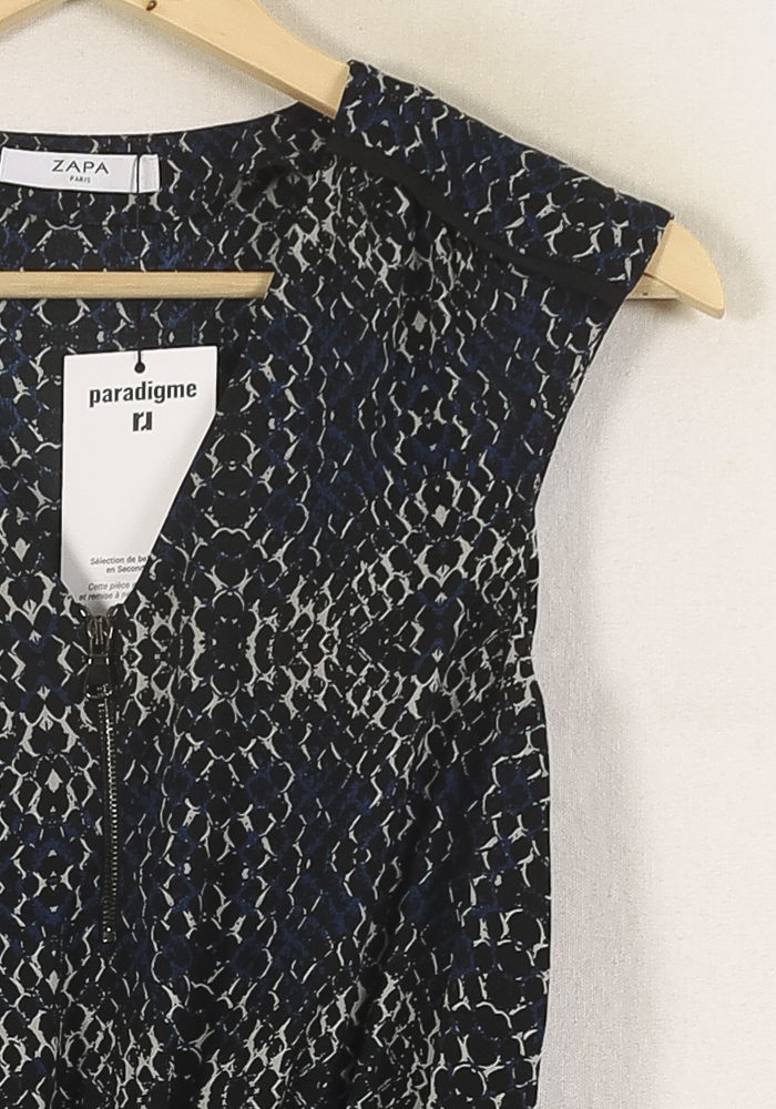 Robe Courte Bleue et Noire - Taille XS/34 de la marque ZAPA | PARAD44609 - Vendu par Paradigme - Image 3