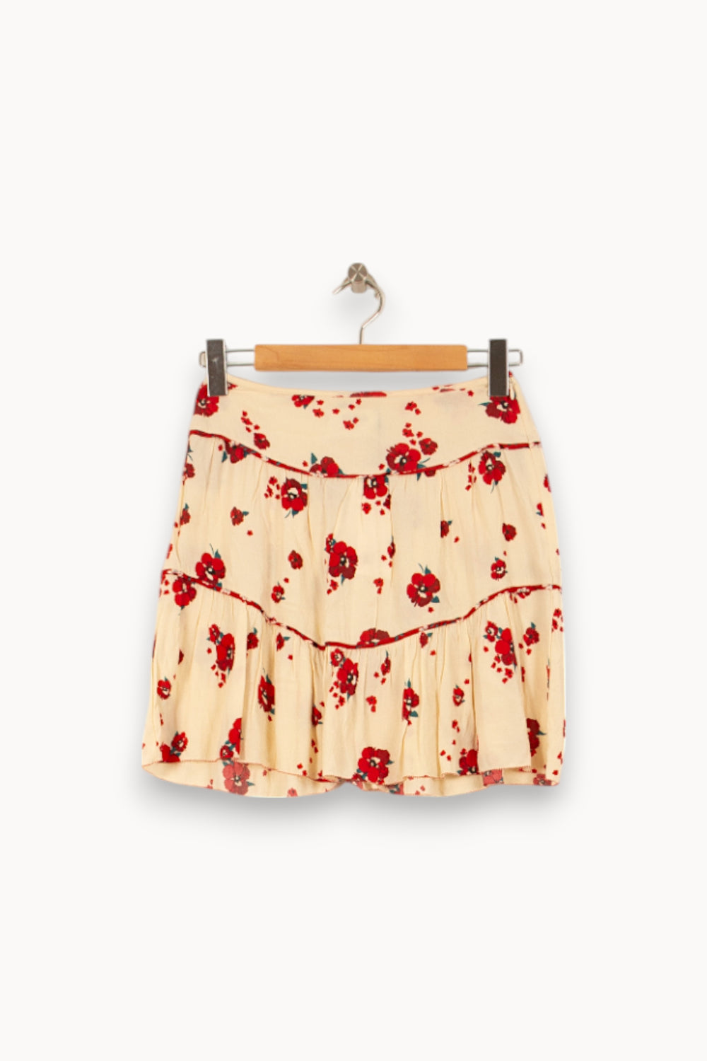 Jupe Courte Blanche et Rouge - Taille XS/34 de la marque ba&sh | PARAD44627 - Vendu par Paradigme - Image 2
