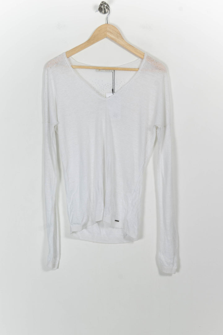 Pull Blanc - Taille M/38 de la marque IKKS | PARAD44655 - Vendu par Paradigme - Image 2