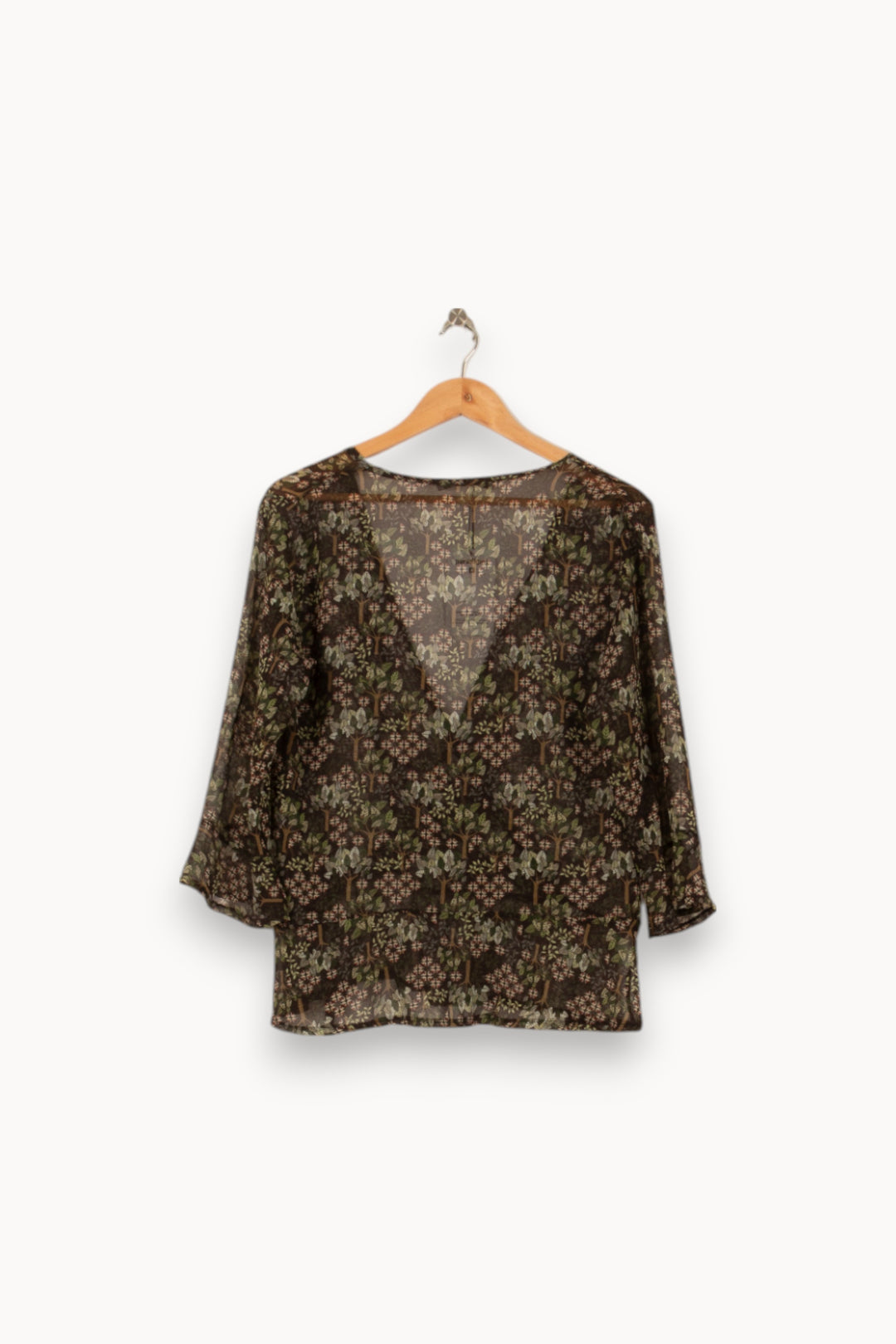 Blouse Verte et Noire - Taille M/38 de la marque La Fée Maraboutée | PARAD44679 - Vendu par Paradigme - Image 4