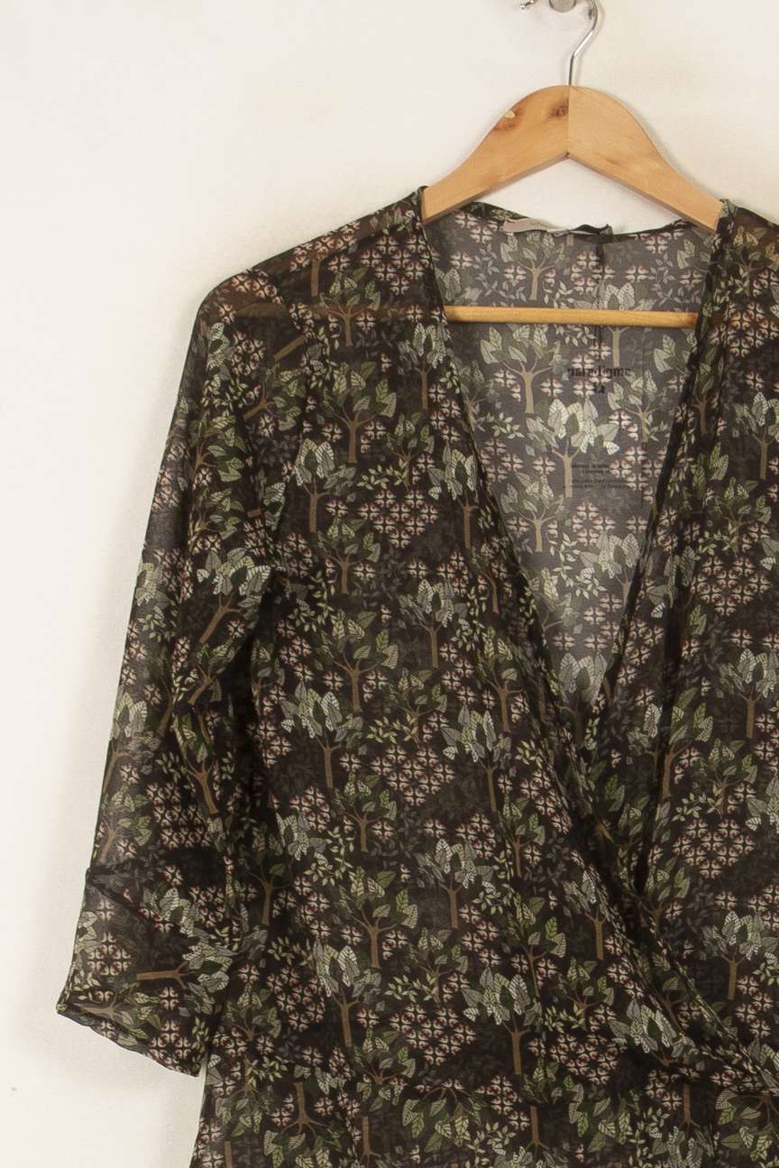 Blouse Verte et Noire - Taille M/38 de la marque La Fée Maraboutée | PARAD44679 - Vendu par Paradigme - Image 3