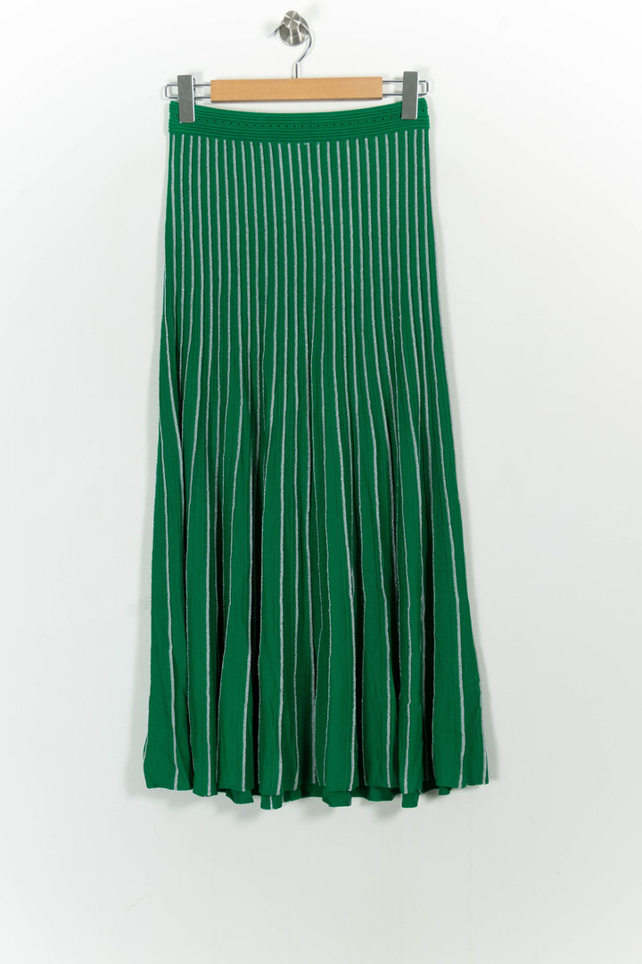 Jupe Plissée Verte et Blanche - Taille S/36 de la marque Sandro | PARAD44689 - Vendu par Paradigme - Image 4