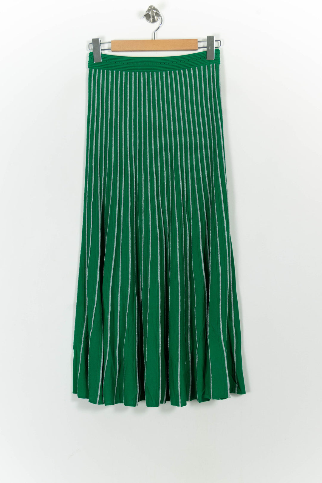 Jupe Plissée Verte et Blanche - Taille S/36 de la marque Sandro | PARAD44689 - Vendu par Paradigme - Image 2