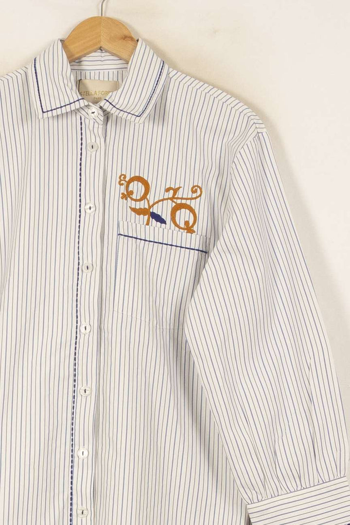 Chemise Rayée Blanche et Bleue - Taille XL/42 de la marque Stella Forest | PARAD44718 - Vendu par Paradigme - Image 3