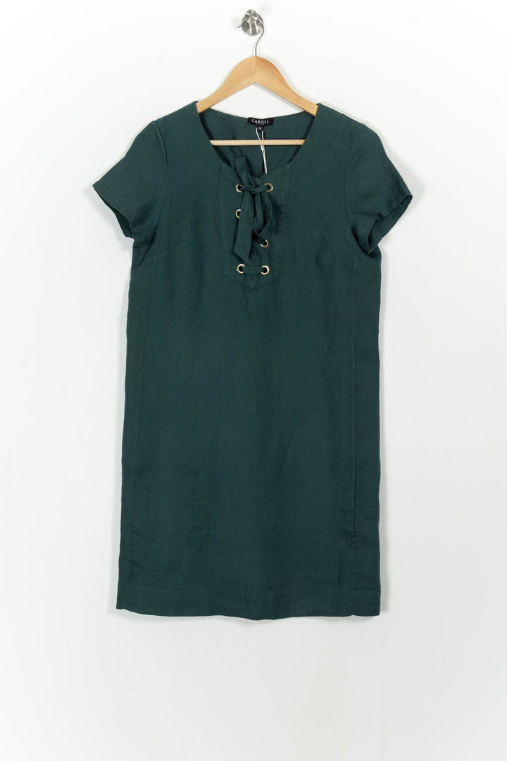 Robe Droite Verte - Taille M/38 de la marque Caroll | PARAD44720 - Vendu par Paradigme - Image 2