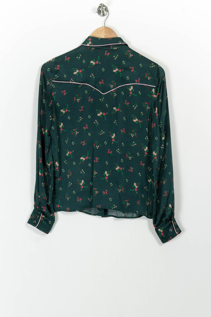 Chemise Fleurie Verte - Taille M/38 de la marque Tara Jarmon | PARAD44727 - Vendu par Paradigme - Image 4
