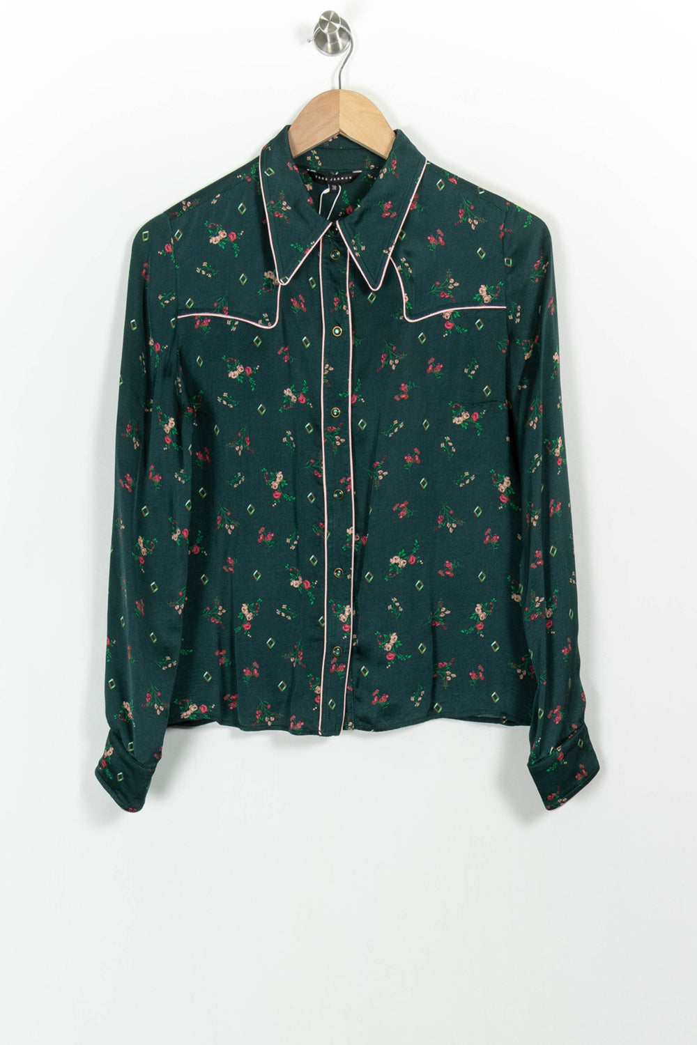 Chemise Fleurie Verte - Taille M/38 de la marque Tara Jarmon | PARAD44727 - Vendu par Paradigme - Image 2