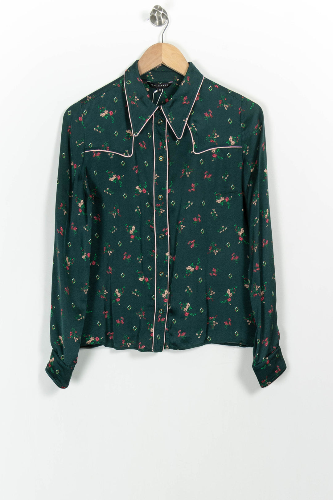 Chemise Fleurie Verte - Taille M/38 de la marque Tara Jarmon | PARAD44727 - Vendu par Paradigme - Image 2