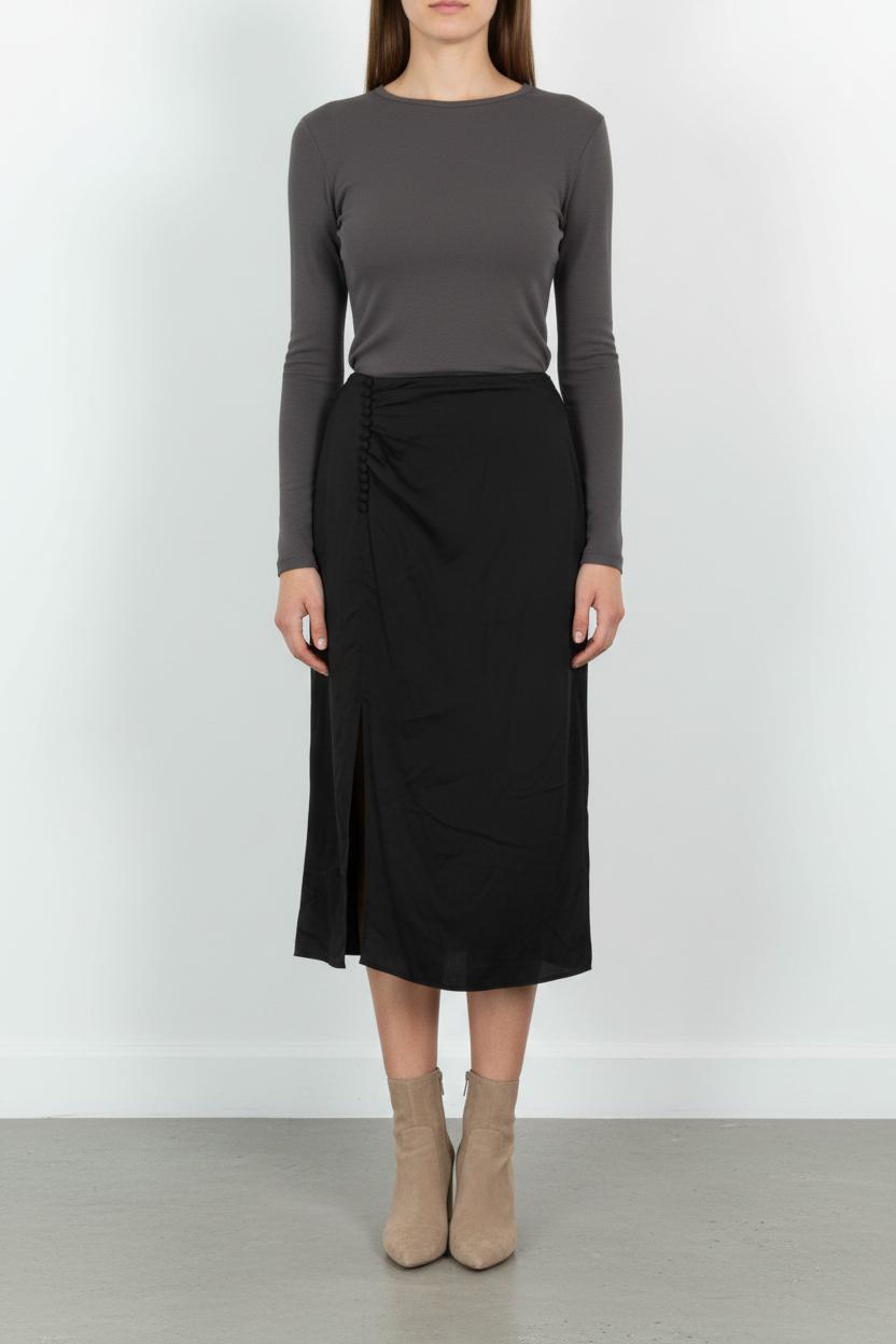 Jupe Fendue Noire - Taille S/36 de la marque ba&sh | PARAD44731 - Vendu par Paradigme - Image 1