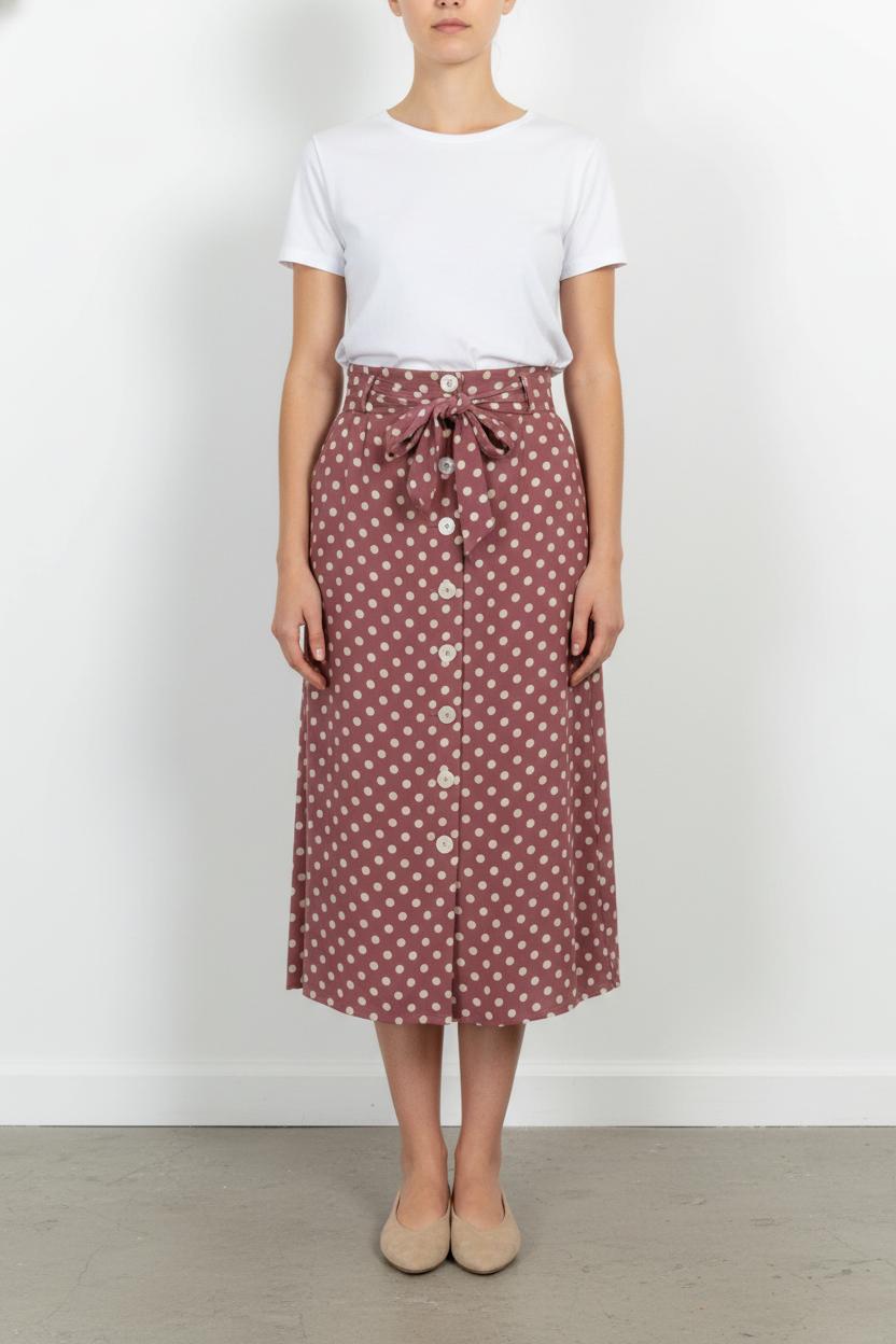 Jupe Midi Rose et Blanche - Taille M/38 de la marque Petite Mendigote | PARAD44736 - Vendu par Paradigme - Image 1