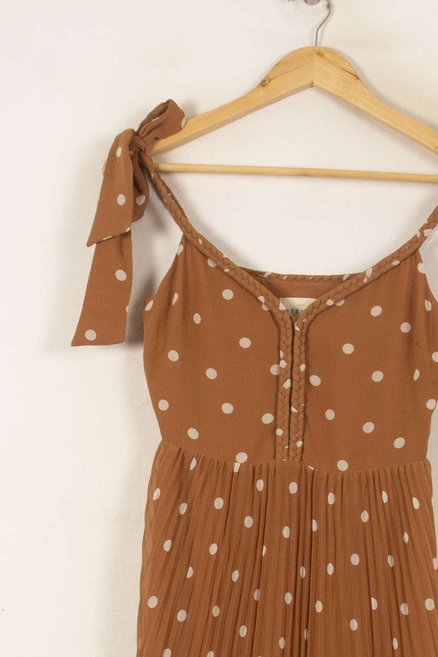 Robe Midi Marron à Pois Blancs - Taille XS/34 de la marque Sézane | PARAD44752 - Vendu par Paradigme - Image 3