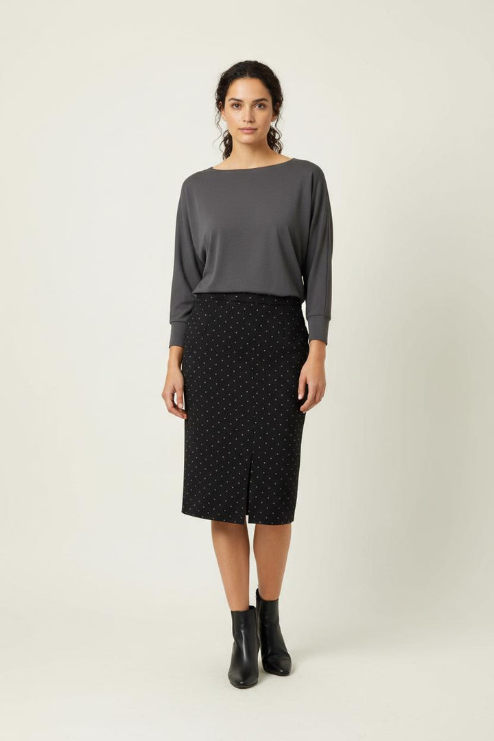 Jupe Droite Bleue - Taille L/40 de la marque Claudie Pierlot | PARAD44761 - Vendu par Paradigme - Image 1