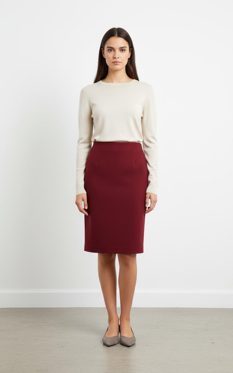 Jupe Crayon Bordeaux - Taille L/40