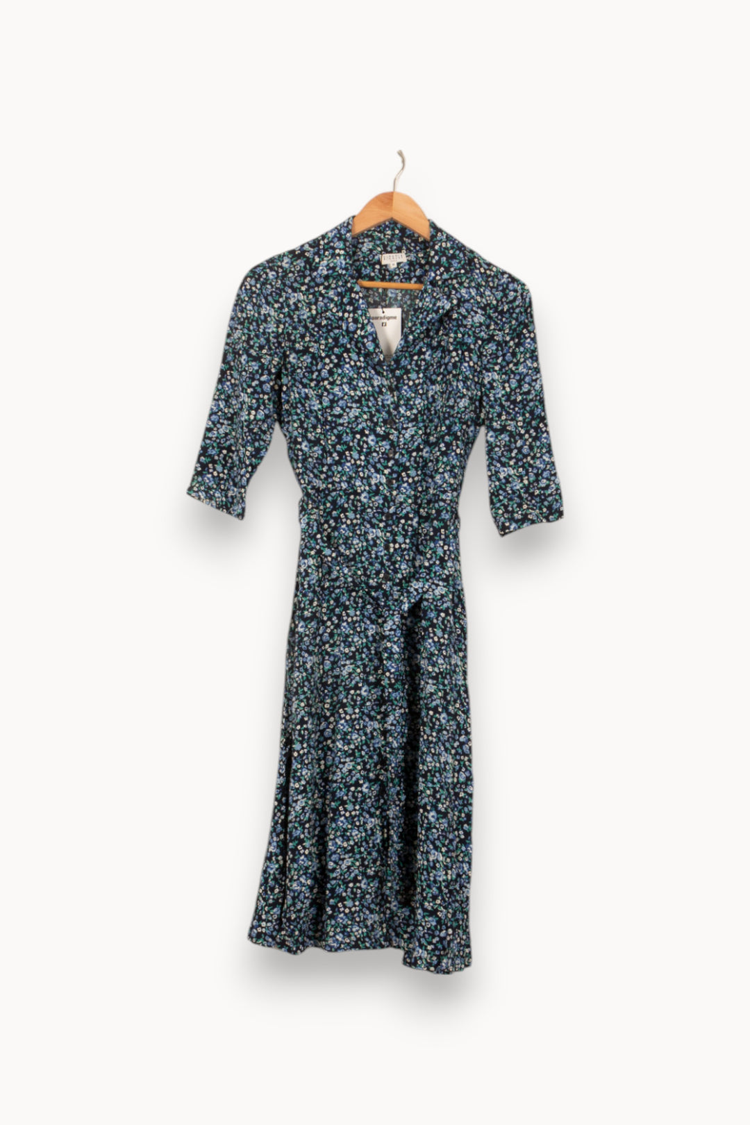 Robe Longue Bleue et Noire - Taille S/36 de la marque Claudie Pierlot | PARAD44770 - Vendu par Paradigme - Image 2