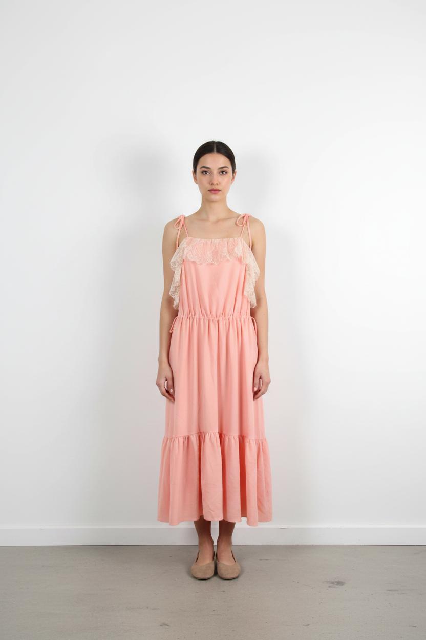 Robe Midi Rose et Blanche - Taille S/36