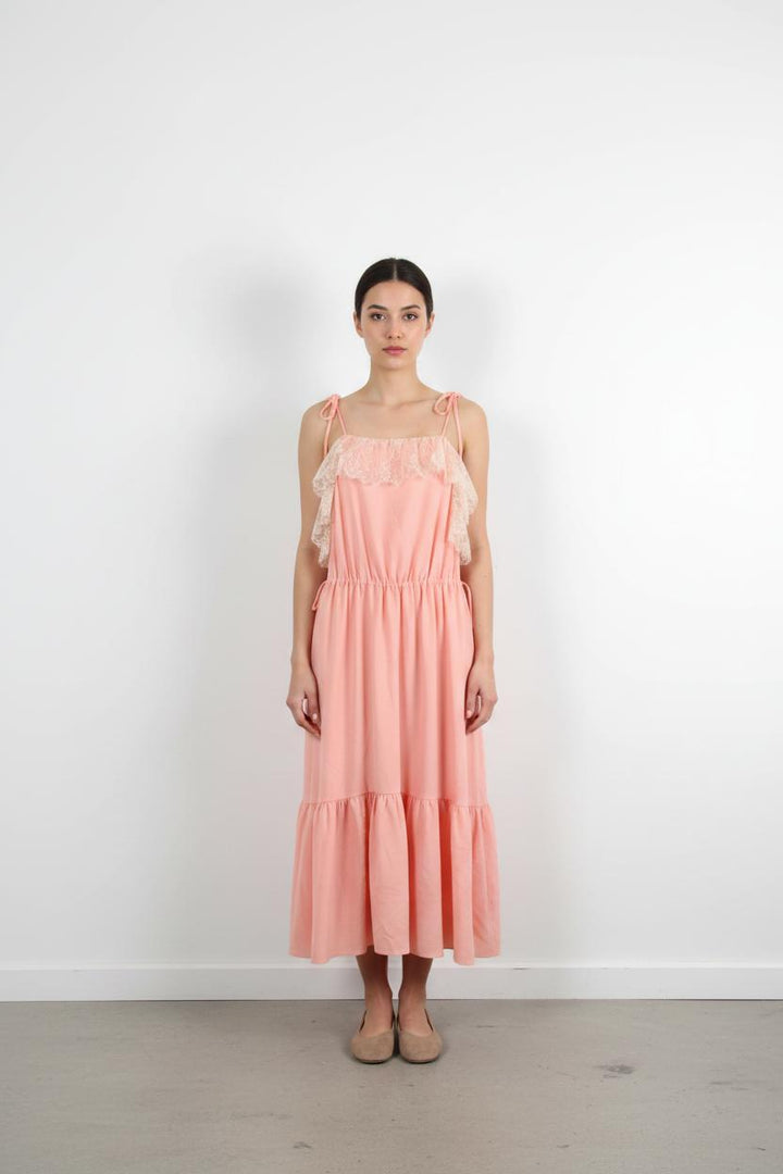 Robe Midi Rose et Blanche - Taille S/36