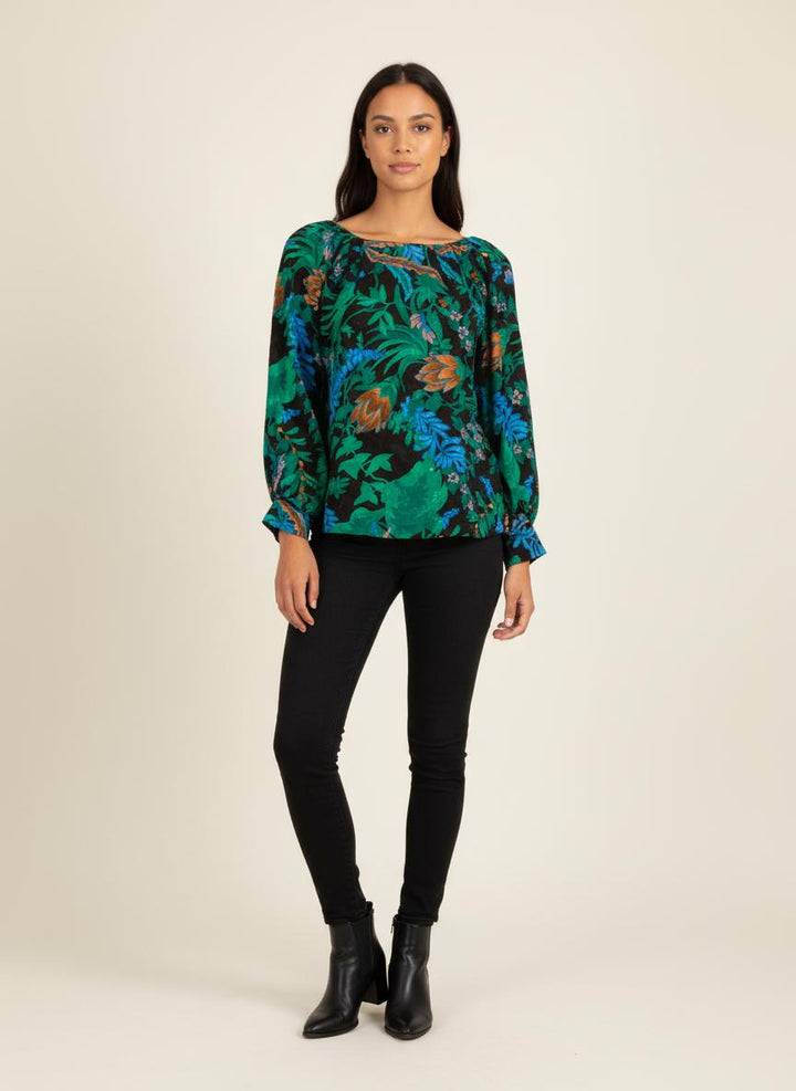 Blouse Verte et Bleue - Taille XS/34