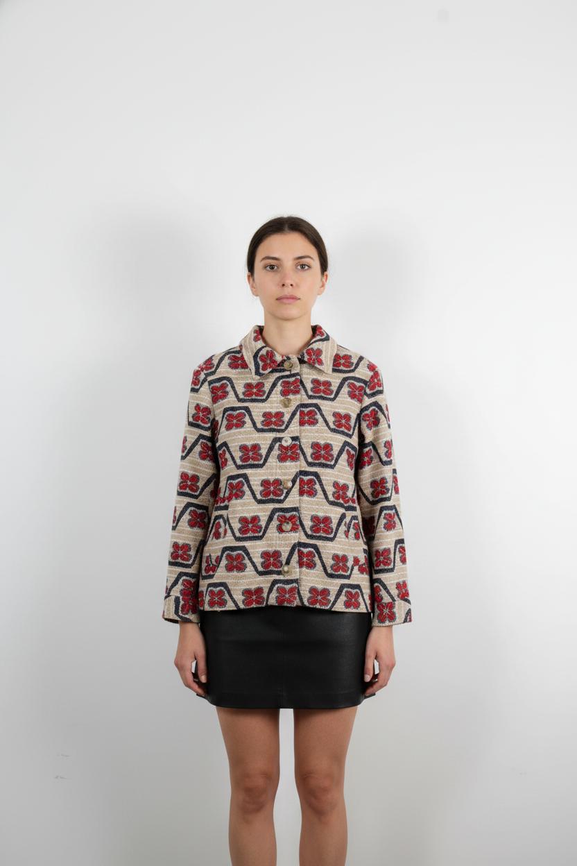 Veste Beige Rouge et Bleu - Taille S/36