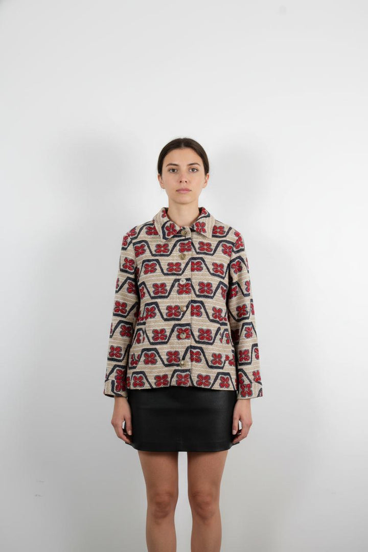 Veste Beige Rouge et Bleu - Taille S/36
