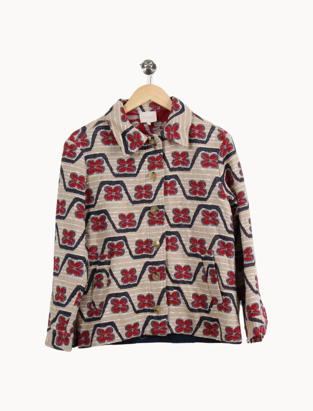 Veste Beige Rouge et Bleu - Taille S/36 de la marque Pablo | PARAD44798 - Vendu par Paradigme - Image 2
