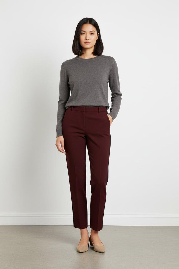 Pantalon Cigarette Bordeaux et Noir - Taille M/38