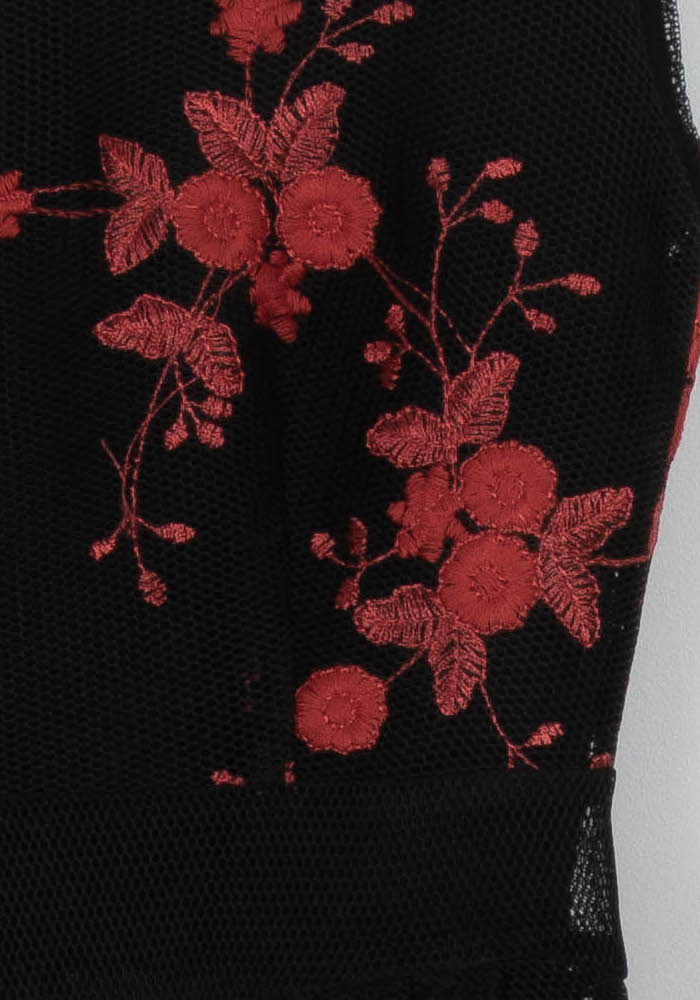 Robe Midi Noire et Rouge - Taille S/36 de la marque Maje | PARAD44817 - Vendu par Paradigme - Image 3