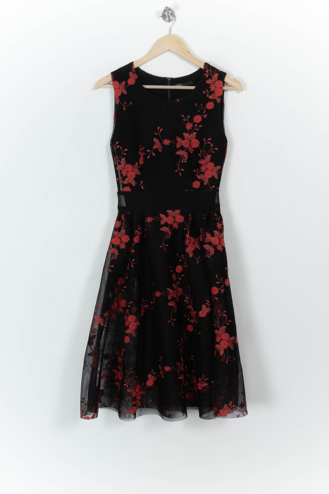 Robe Midi Noire et Rouge - Taille S/36 de la marque Maje | PARAD44817 - Vendu par Paradigme - Image 2
