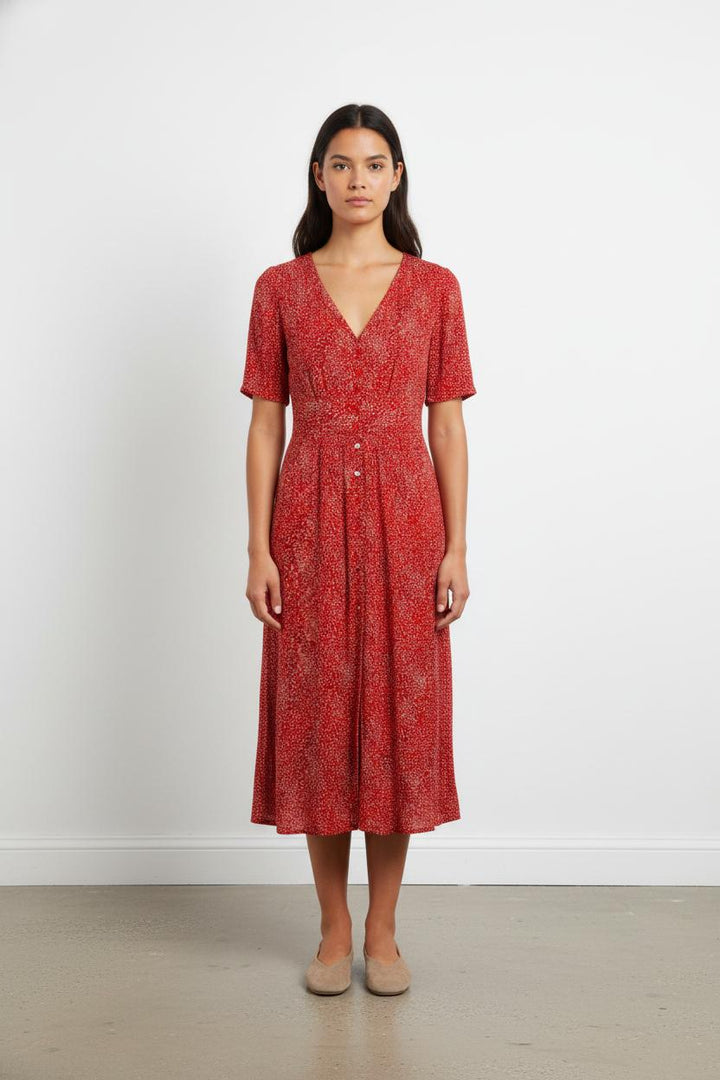 Robe Longue Rouge et Blanche - Taille XS/34