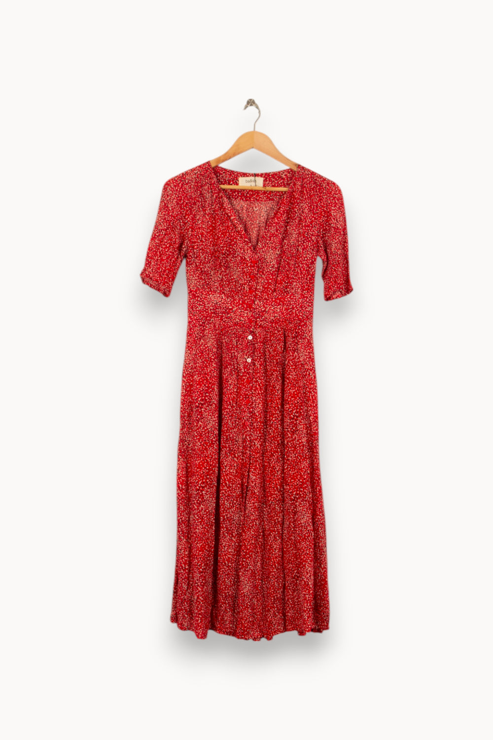 Robe Longue Rouge et Blanche - Taille XS/34 de la marque ba&sh | PARAD44842 - Vendu par Paradigme - Image 2