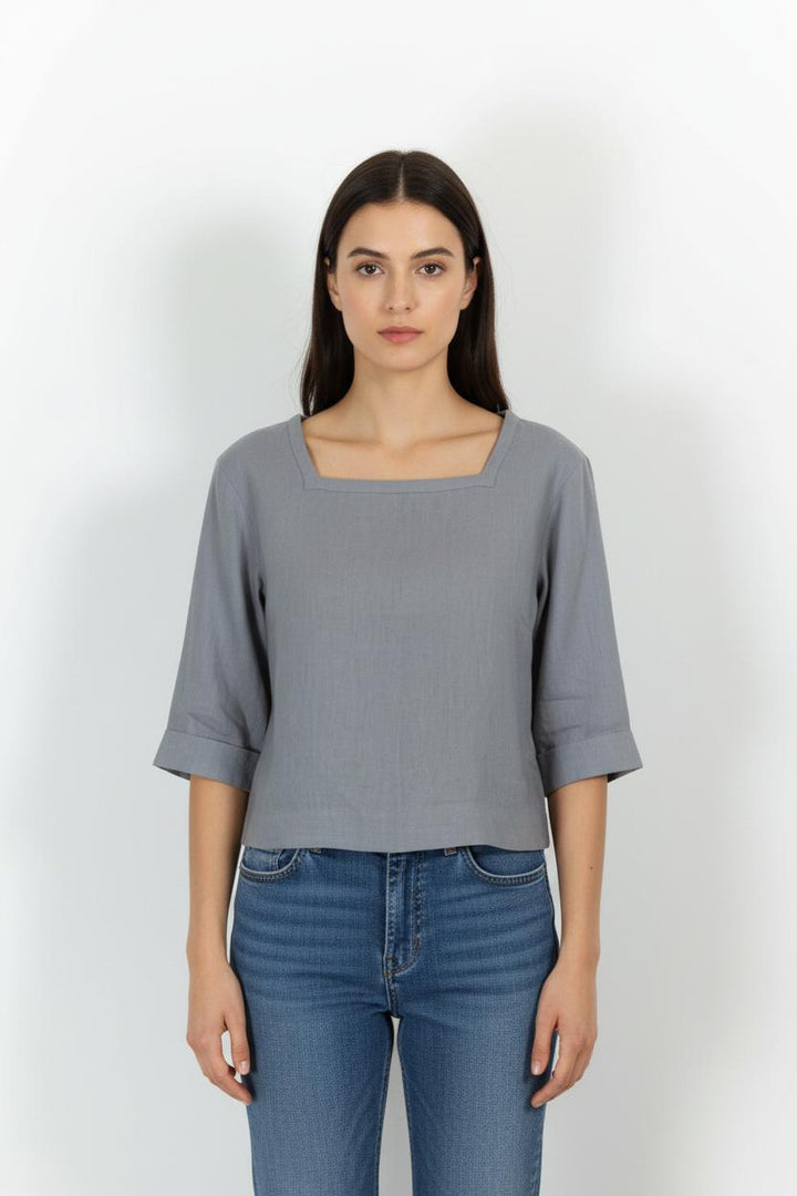 Blouse Grise - Taille S/36 de la marque Agnès b. | PARAD44846 - Vendu par Paradigme - Image 1