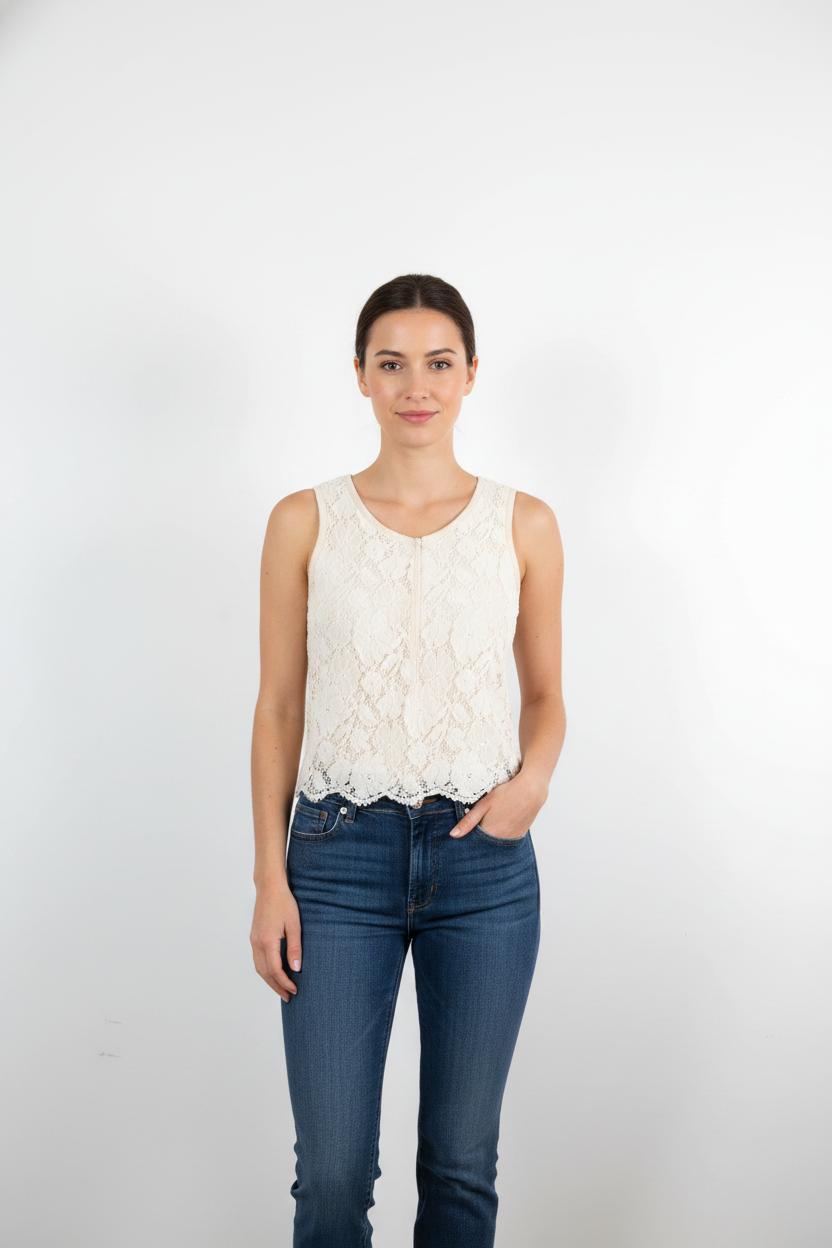 Top Sans Manches Beige - Taille S/36