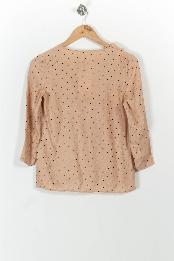 Blouse Rose à Pois Noirs - Taille XS/34 de la marque Sézane | PARAD44867 - Vendu par Paradigme - Image 4