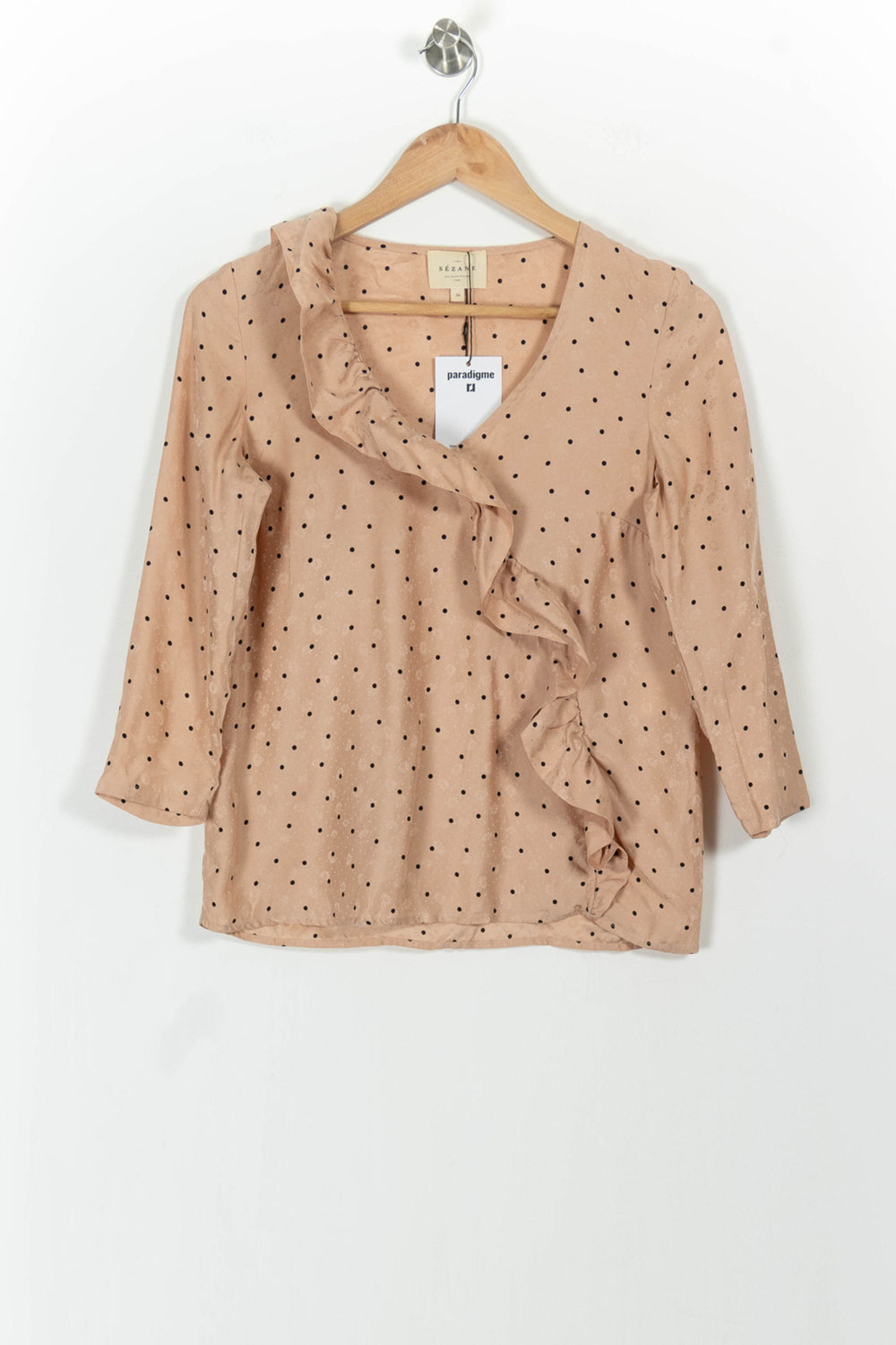 Blouse Rose à Pois Noirs - Taille XS/34 de la marque Sézane | PARAD44867 - Vendu par Paradigme - Image 2