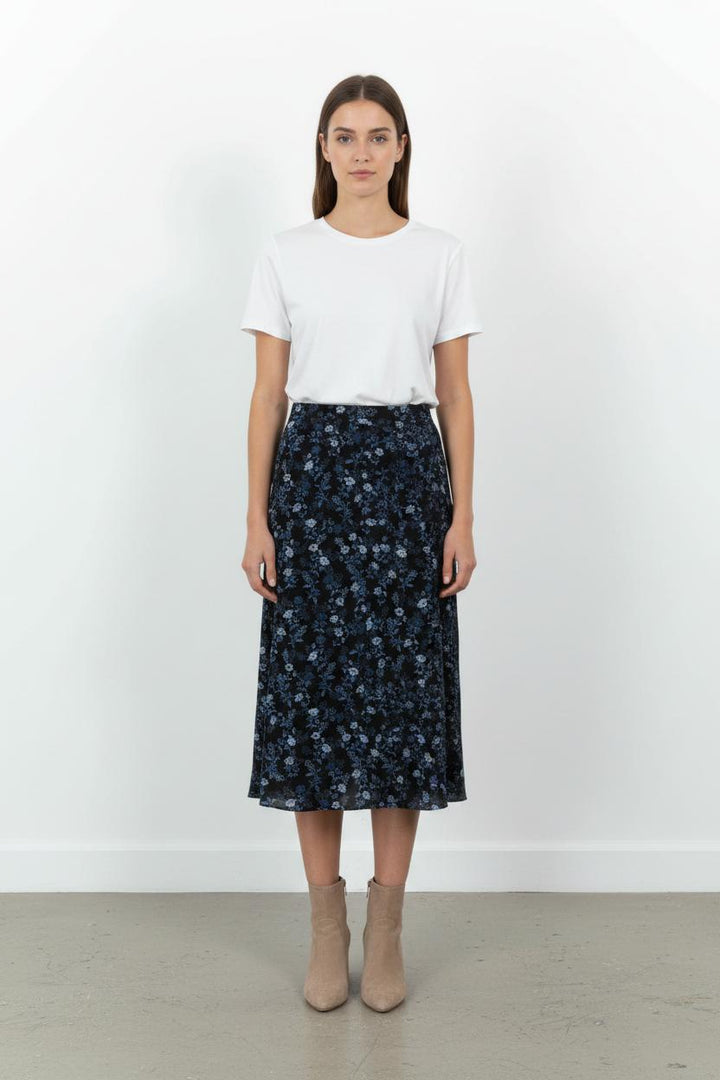 Jupe Midi Bleue et Noire - Taille M/38 de la marque The Kooples | PARAD44878 - Vendu par Paradigme - Image 1