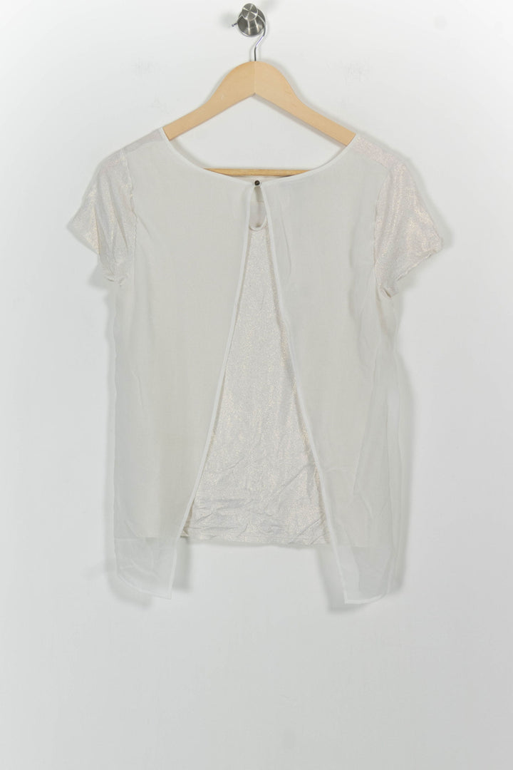Blouse Blanche - Taille L/40 de la marque Caroll | PARAD44899 - Vendu par Paradigme - Image 4