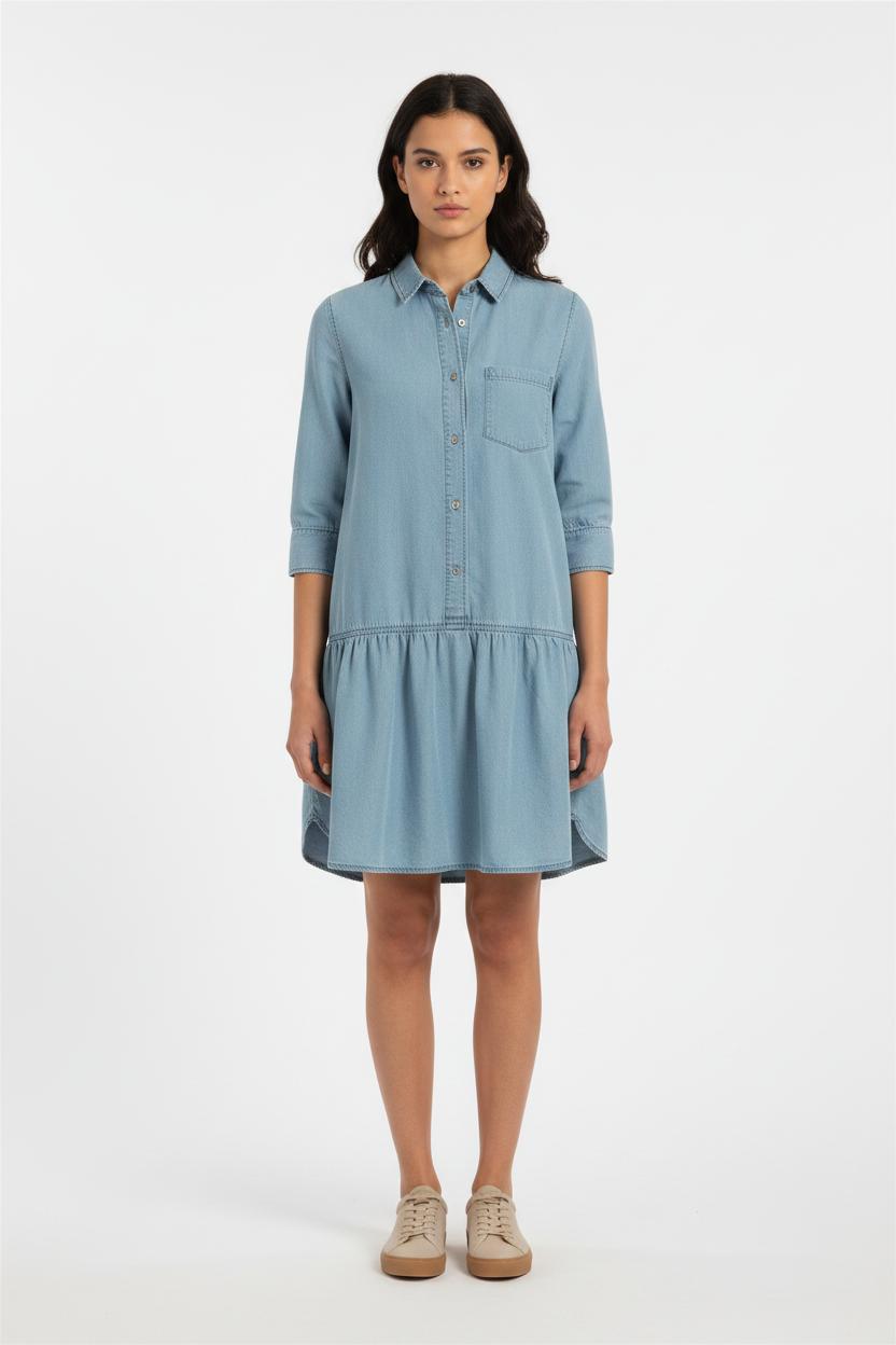 Robe Chemise Bleue - Taille S/36